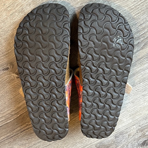 Birkenstock Papillio Gizeh Thong Sandals Orange Floral Womens 10 EU 41 - Picture 6 of 7